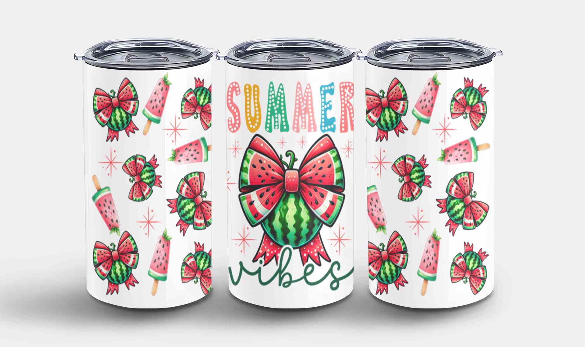 Summer Vibes Watermelon Coquette Bow-10672